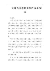 在县委农村工作领导小组工作会议上的讲话