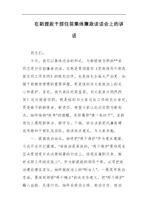 在新提拔干部任前集体廉政谈话会上的讲话