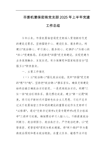 市委机要保密局党支部2025年上半年党建工作总结