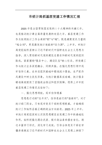 市统计局抓基层党建工作情况汇报