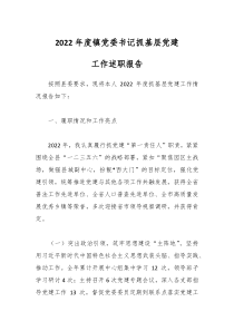 20XX年度镇党委书记抓基层党建工作述职报告