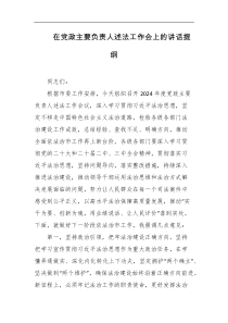 在党政主要负责人述法工作会上的讲话提纲