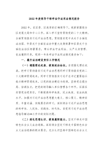 20XX年度领导干部学法守法用法情况报告
