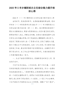 2025年X市乡镇财政办主任综合能力提升培训心得
