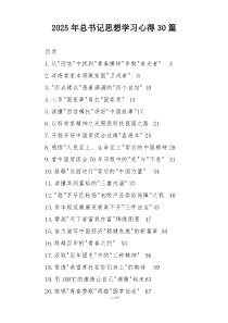 2025年总书记思想学习心得30篇