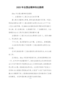 2025年全国会精神传达提纲