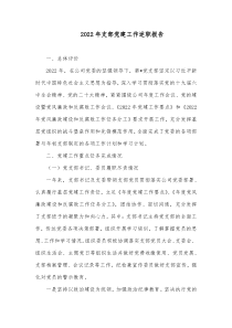 20XX年支部党建工作述职报告