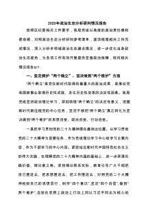 2025年政治生态分析研判情况报告范文（最新5篇）