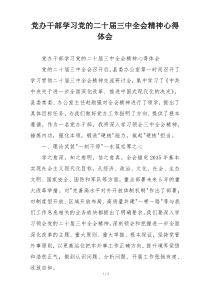 党办干部学习党的二十届三中全会精神心得体会