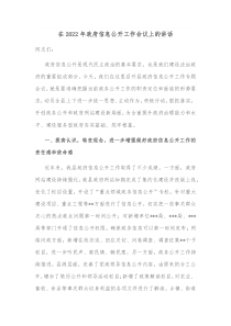 在20XX年政府信息公开工作会议上的讲话