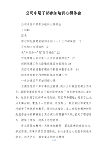 公司中层干部参加培训心得体会