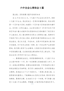 六中全会心得体会3篇