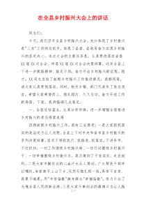 在全县乡村振兴大会上的讲话