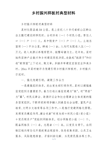 乡村振兴样板村典型材料