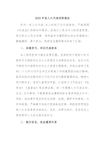 20XX年省人大代表述职报告