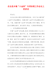 在全县乡镇“小金库”专项治理工作会议上的讲话