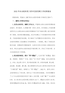 20XX年社会组织党工委书记抓党建工作述职报告2