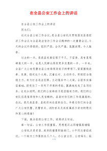 在全县公安工作会上的讲话