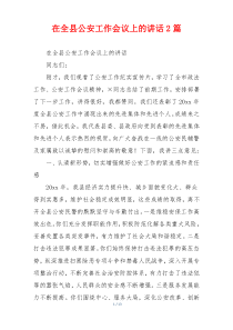 在全县公安工作会议上的讲话2篇