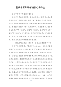 县长中青年干部培训心得体会