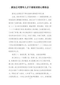 参加公司青年人才干部培训班心得体会