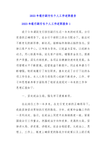 20XX年银行副行长个人工作述职报告