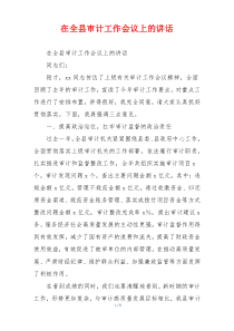 在全县审计工作会议上的讲话