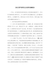 20XX度年国有企业述责述廉报告