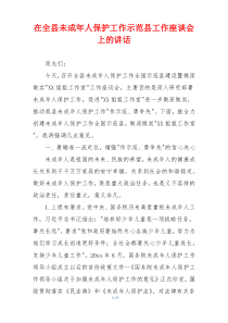 在全县未成年人保护工作示范县工作座谈会上的讲话