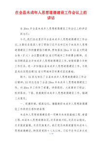 在全县未成年人思想道德建设工作会议上的讲话