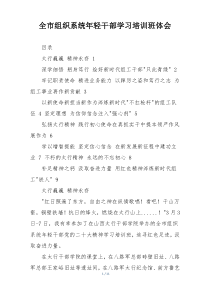 全市组织系统年轻干部学习培训班体会