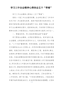 学习三中全会精神心得体会五个“带着”