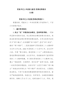2篇党组书记上年度抓基层党建述职报告