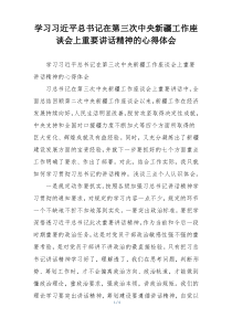 学习习近平总书记在第三次中央新疆工作座谈会上重要讲话精神的心得体会