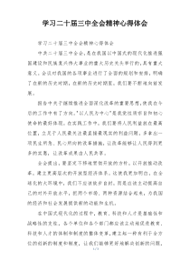 学习二十届三中全会精神心得体会