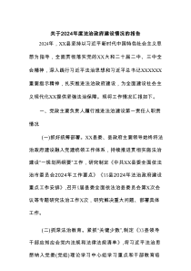 关于2024年度法治政府建设情况的报告