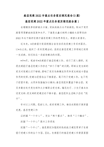3篇基层党建20XX年重点任务落实情况报告