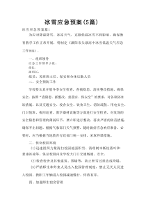 冰雪应急预案（5篇）