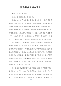 副县长任前表态发言