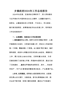 乡镇政府2024年工作总结报告