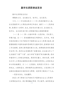 副市长供职表态发言