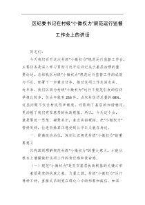 区纪委书记在村级小微权力规范运行监督工作会上的讲话