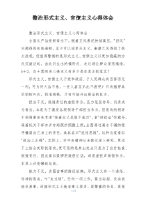 整治形式主义、官僚主义心得体会