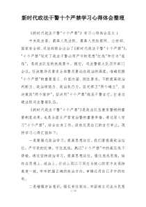 新时代政法干警十个严禁学习心得体会整理