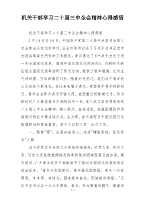 机关干部学习二十届三中全会精神心得感悟