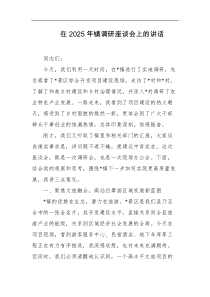 在2025年镇调研座谈会上的讲话