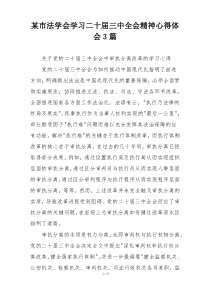 某市法学会学习二十届三中全会精神心得体会3篇