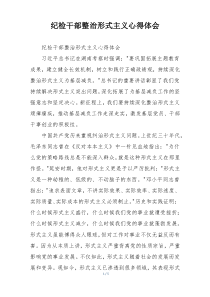 纪检干部整治形式主义心得体会