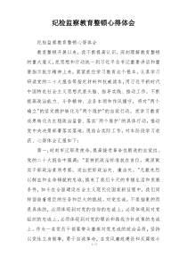 纪检监察教育整顿心得体会
