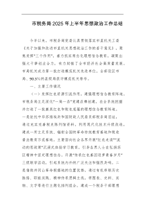 市税务局2025年上半年思想政治工作总结